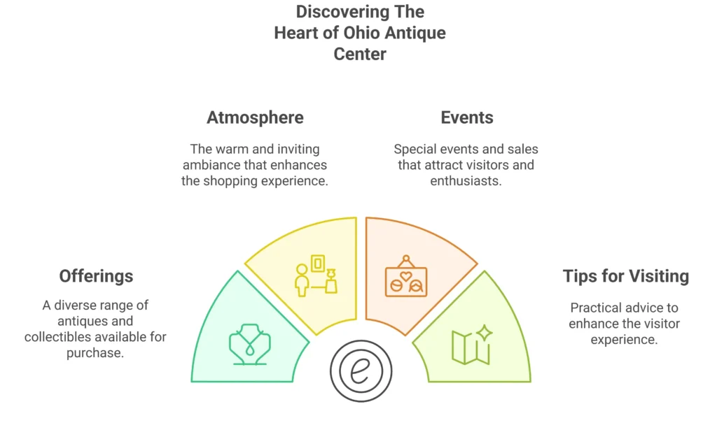Infographics showing Heart of Ohio Antique Center