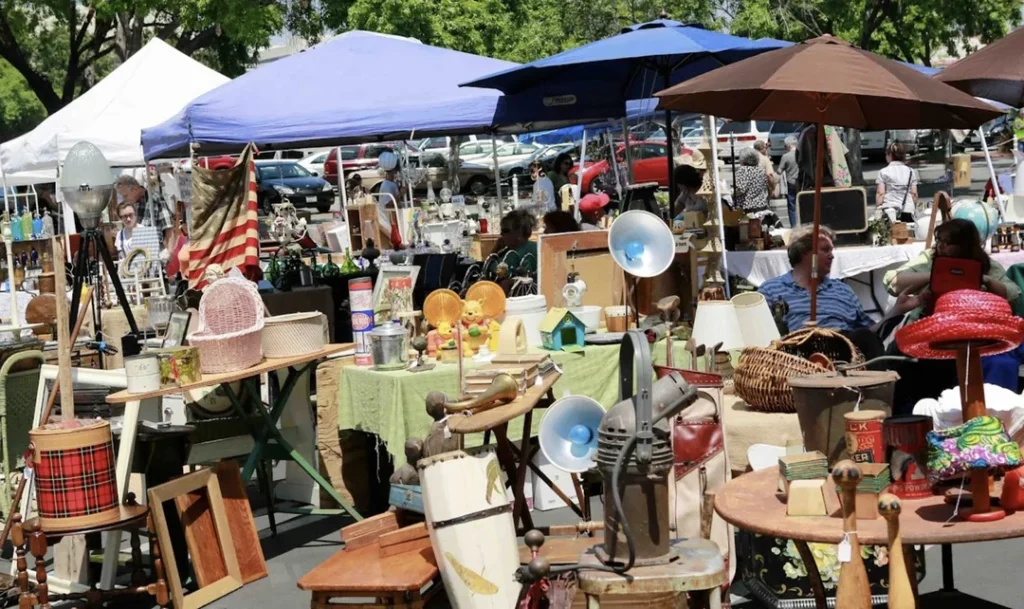 Vendors setting up at Topanga Vintage Market in Pierce College, Woodland Hills — Los Angeles’ beloved outdoor vintage fair held every fourth Sunday.