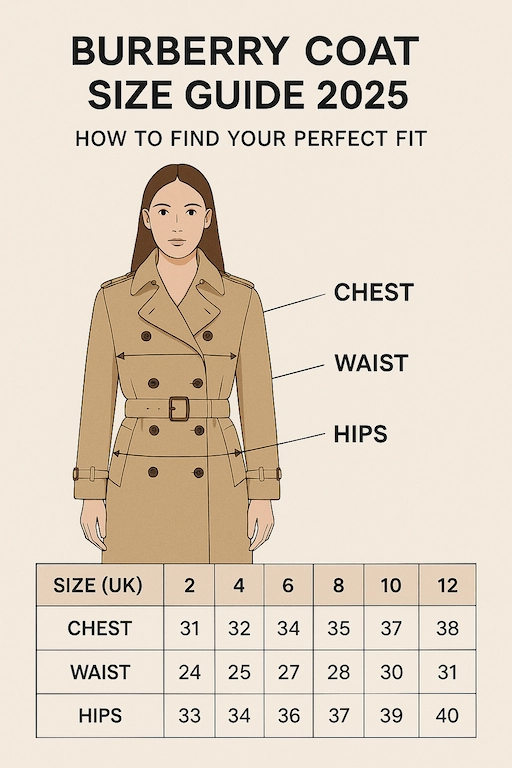 Vintage Burberry coat displayed in a classic interior with antique mirror and wooden armoire