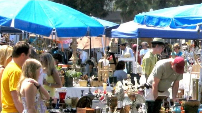 Topanga Vintage Market at Pierce College in Woodland Hills — Los Angeles’ open-air flea market with vintage furniture, mid-century finds, and live music.