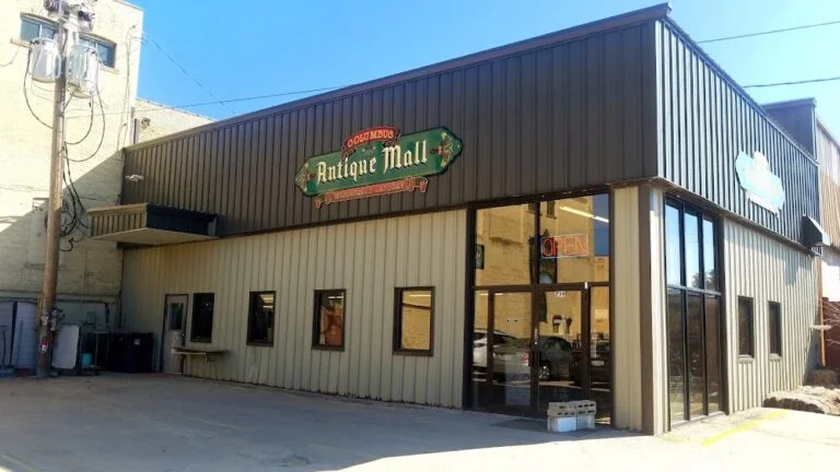 Exterior view of Columbus Antique Mall in downtown Columbus, Wisconsin
